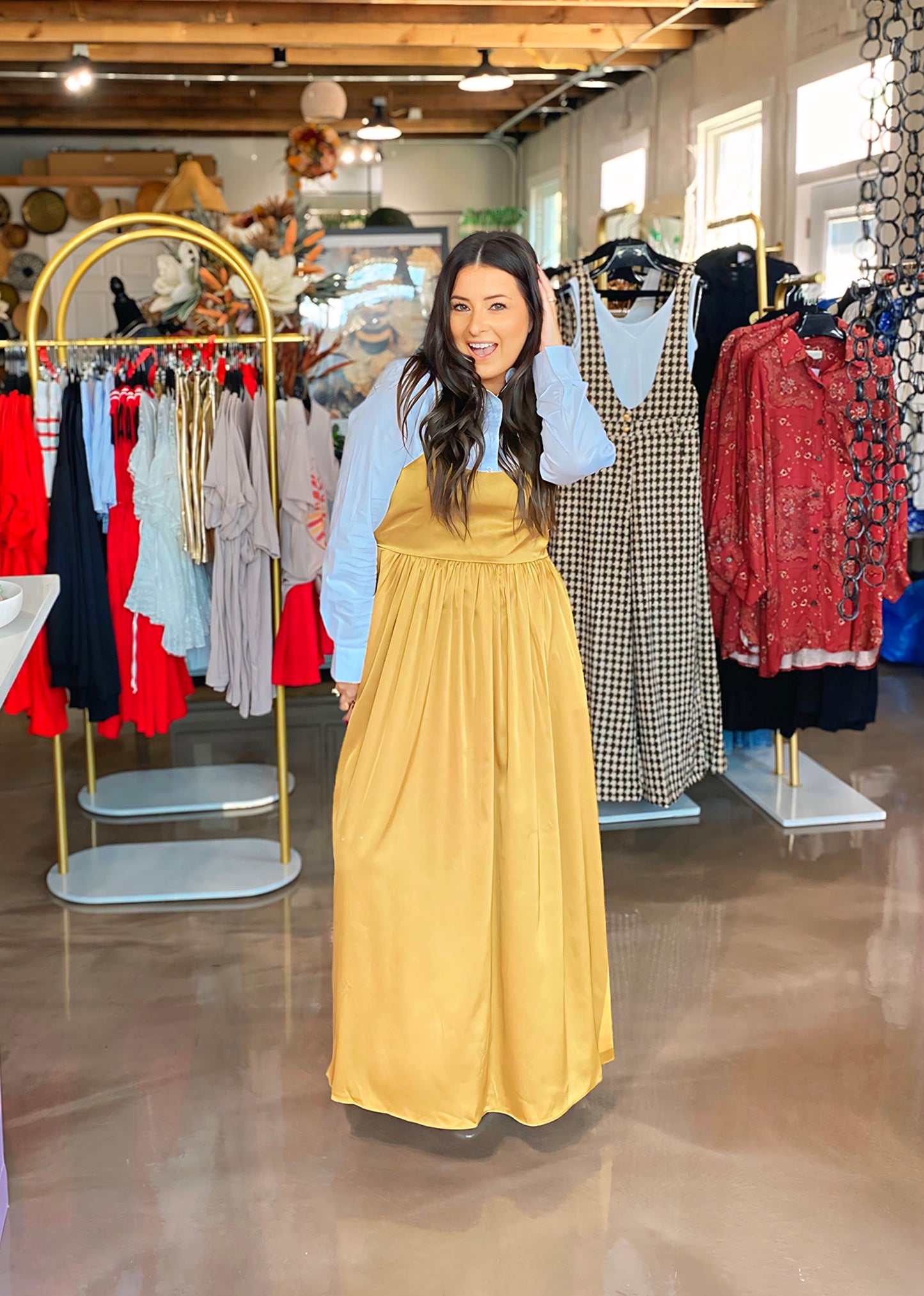 Alaya Satin Midi Dress