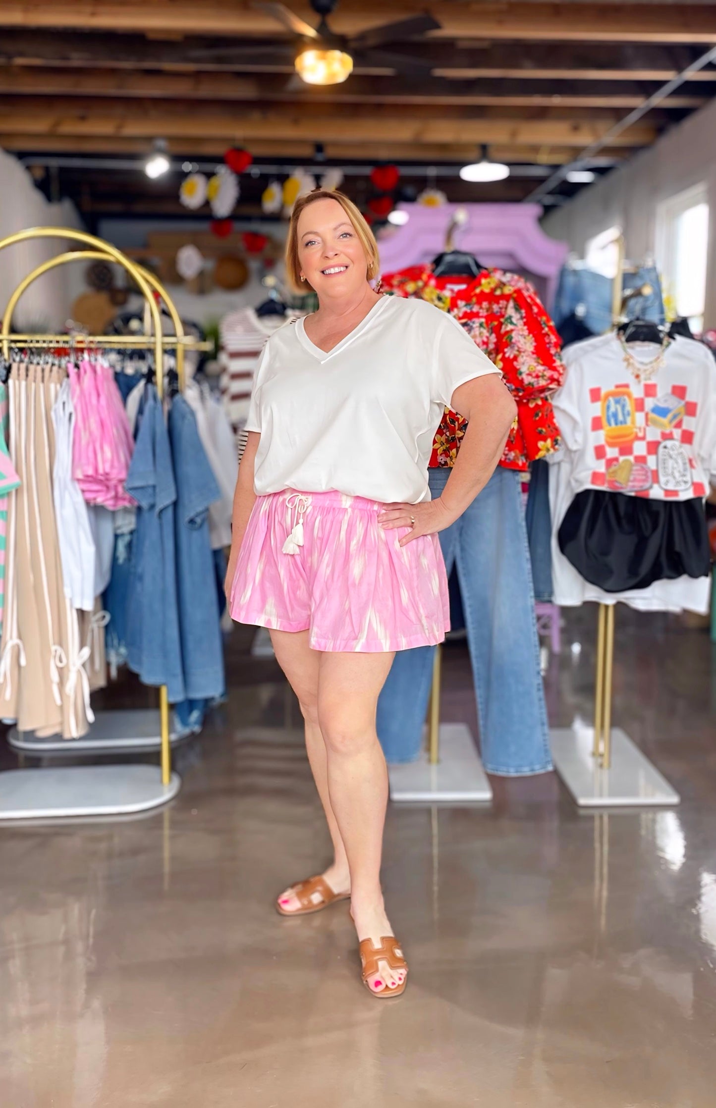Ditsy Pink Short