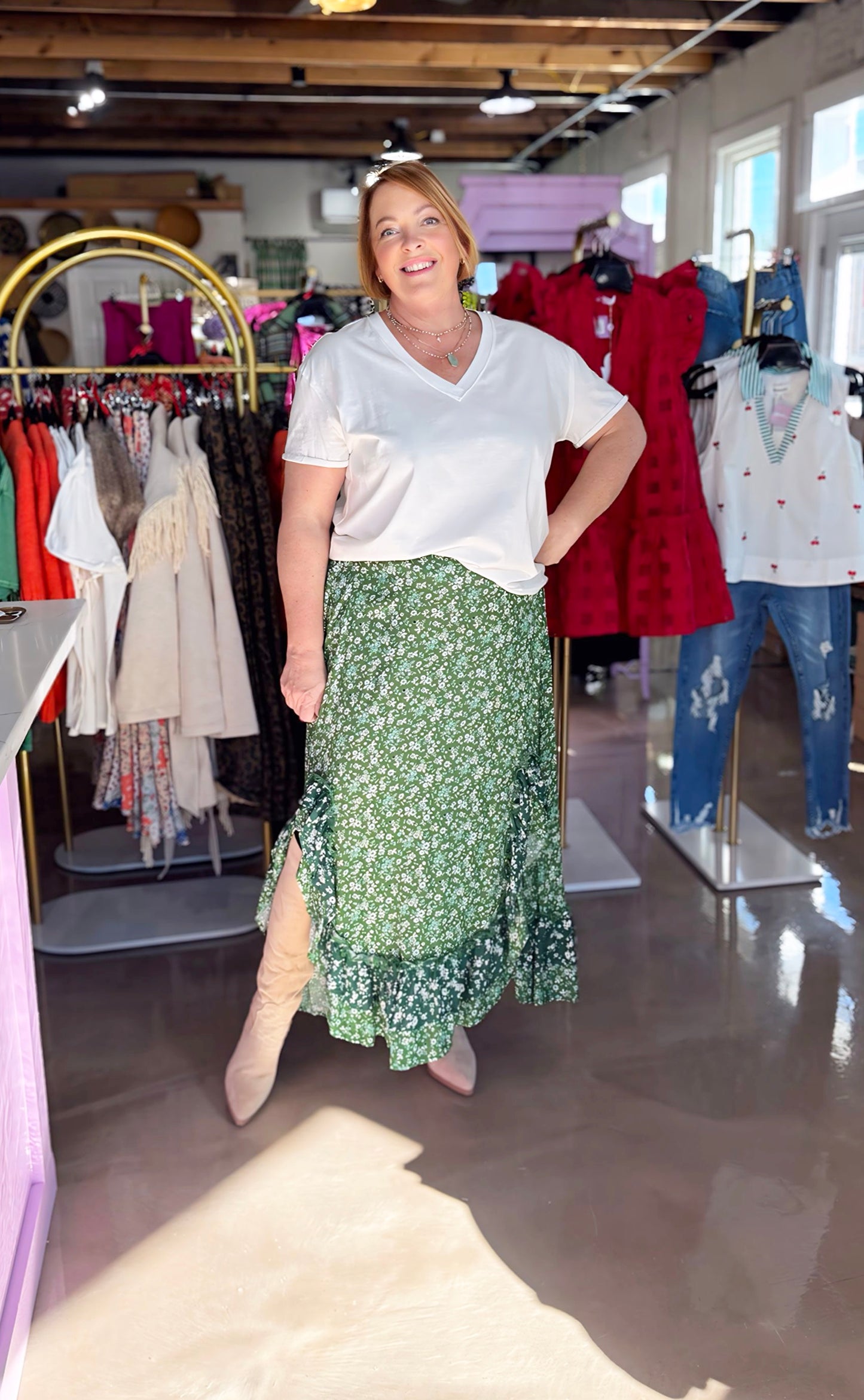 Green with Envy Maxi Skirt