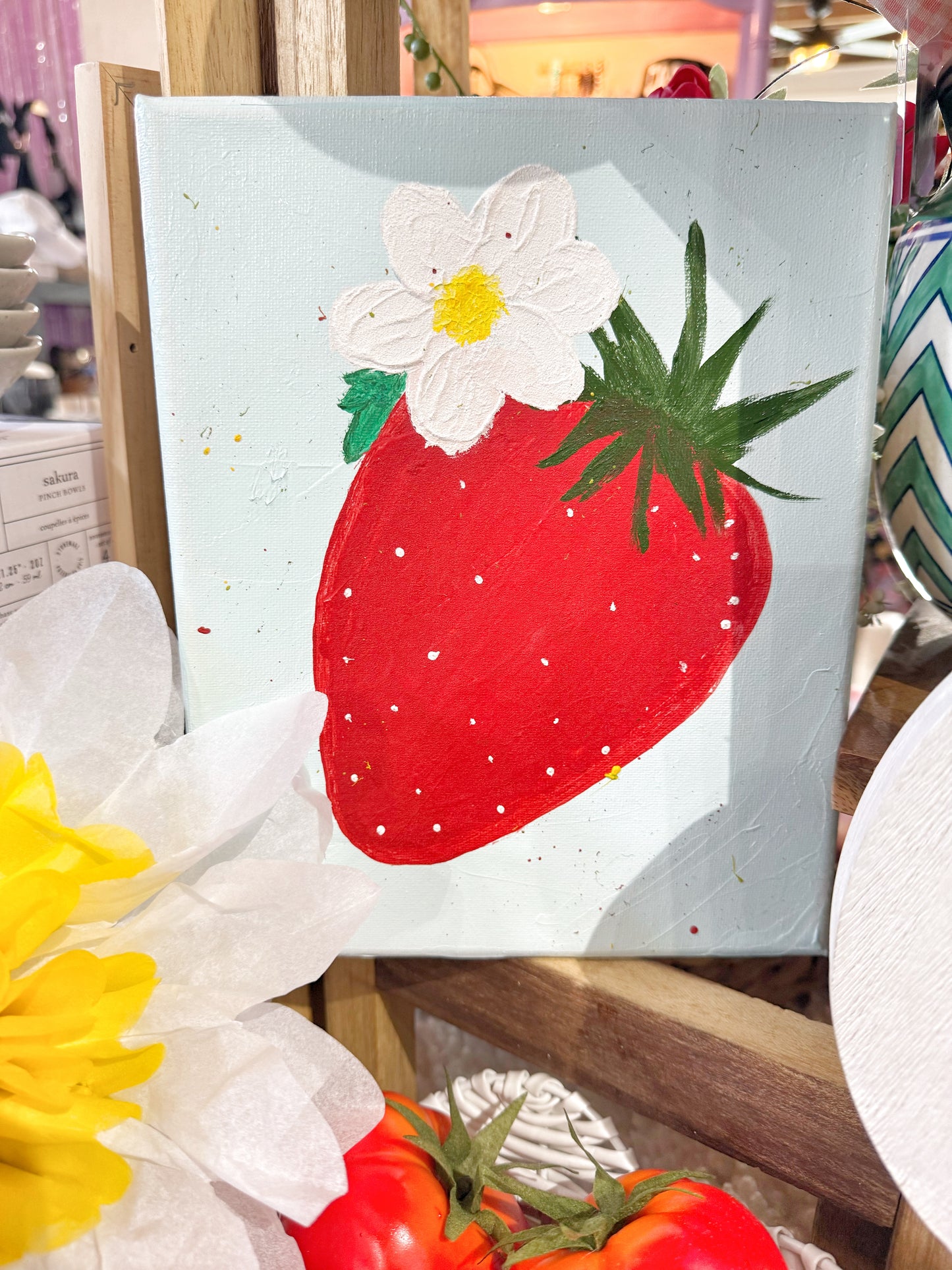 Light Blue Strawberry Art