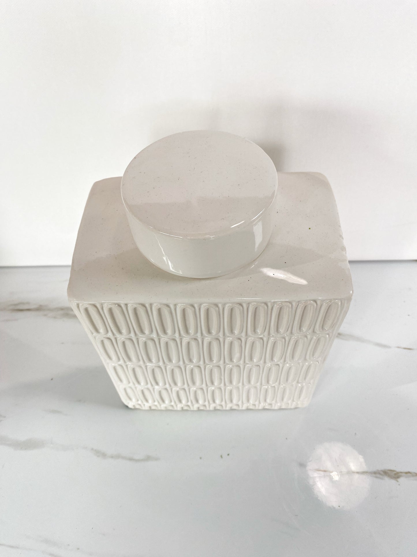 White Textured Ginger Jar
