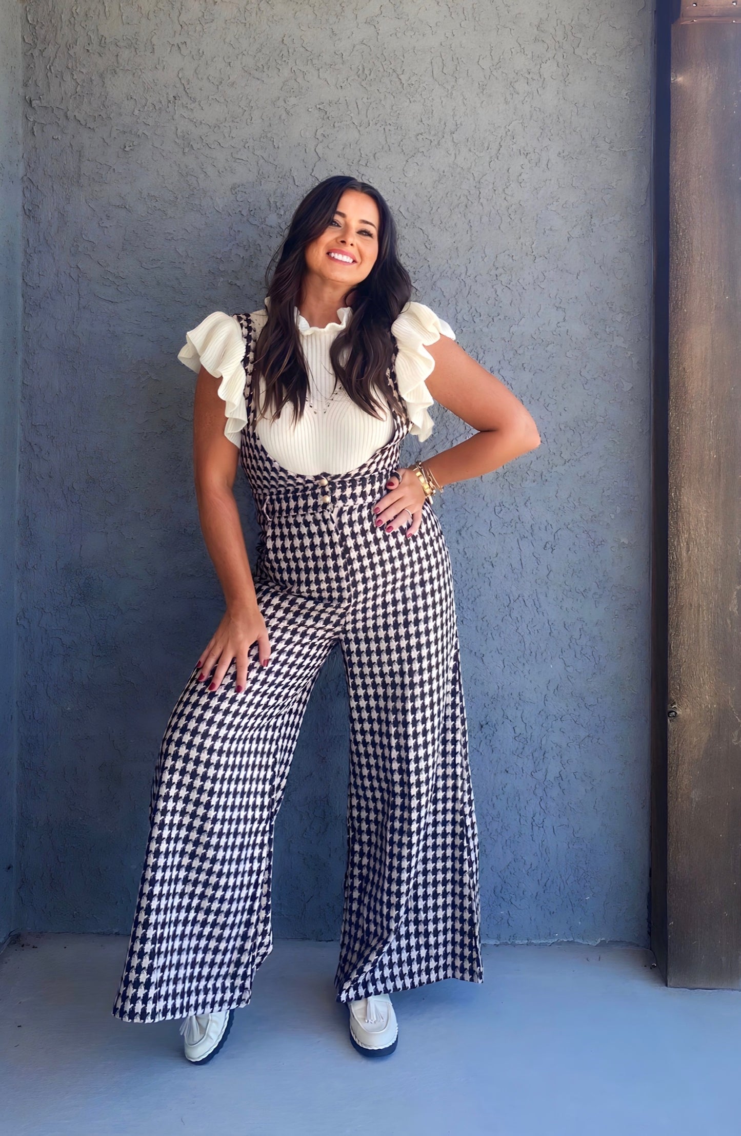 Abbey Houndstooth Jumpsuit