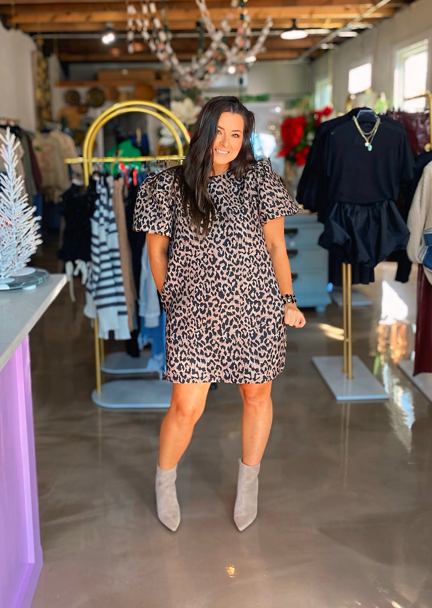Sasha Leopard Shift Dress