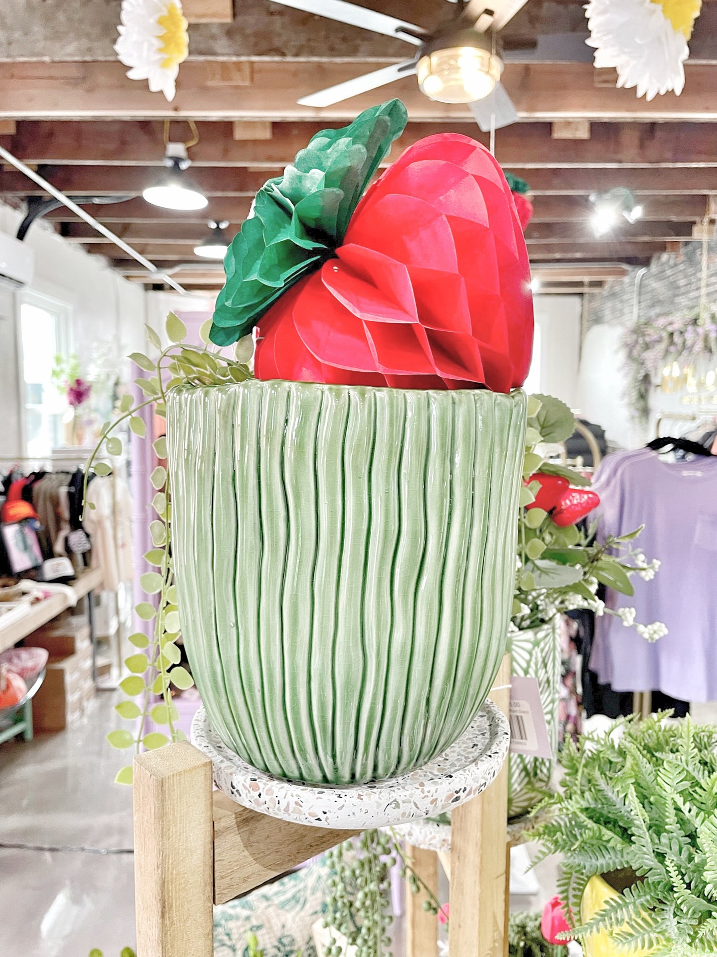 Green Textured Planter