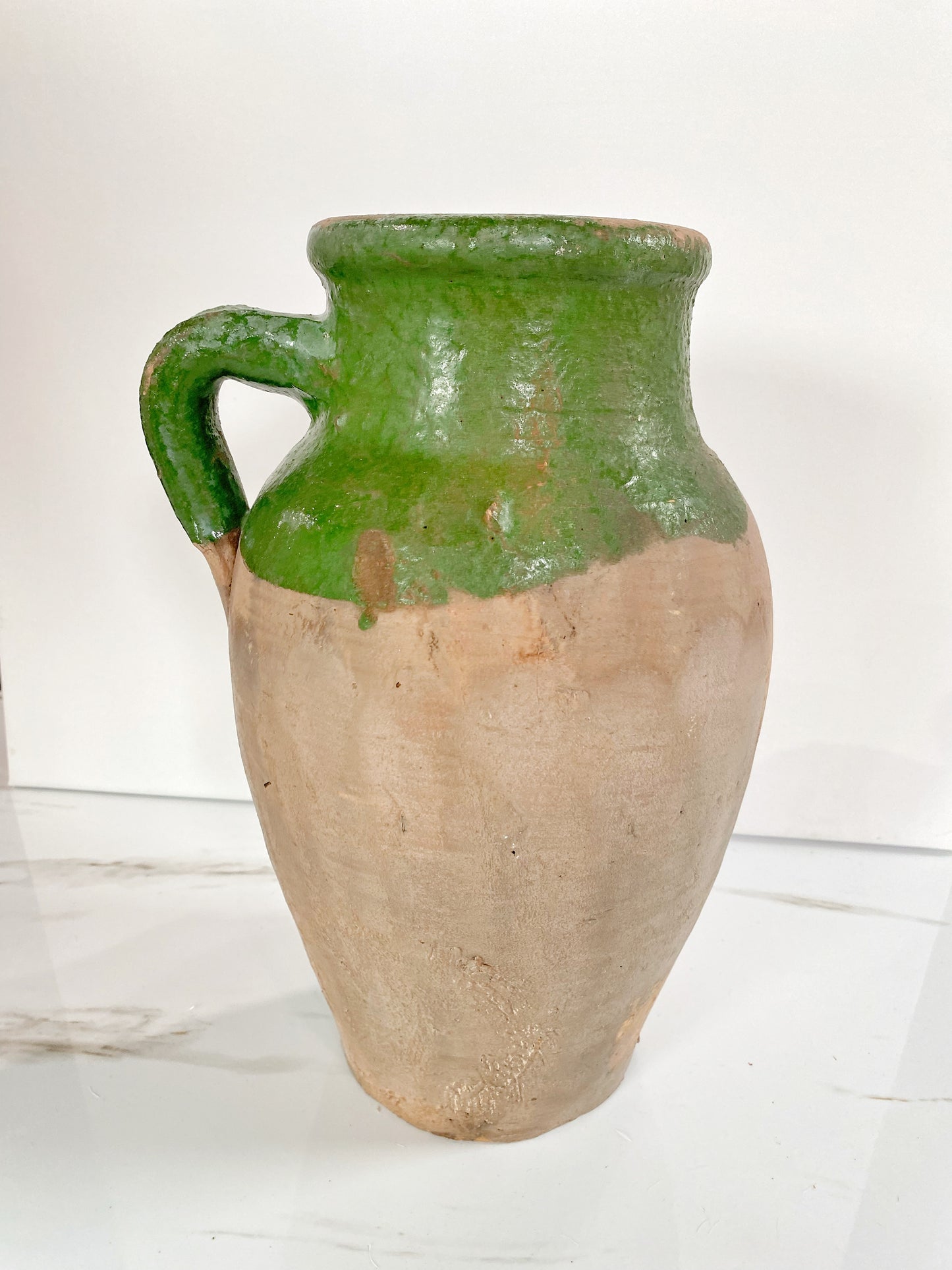Rustic Green & Terracotta Vase