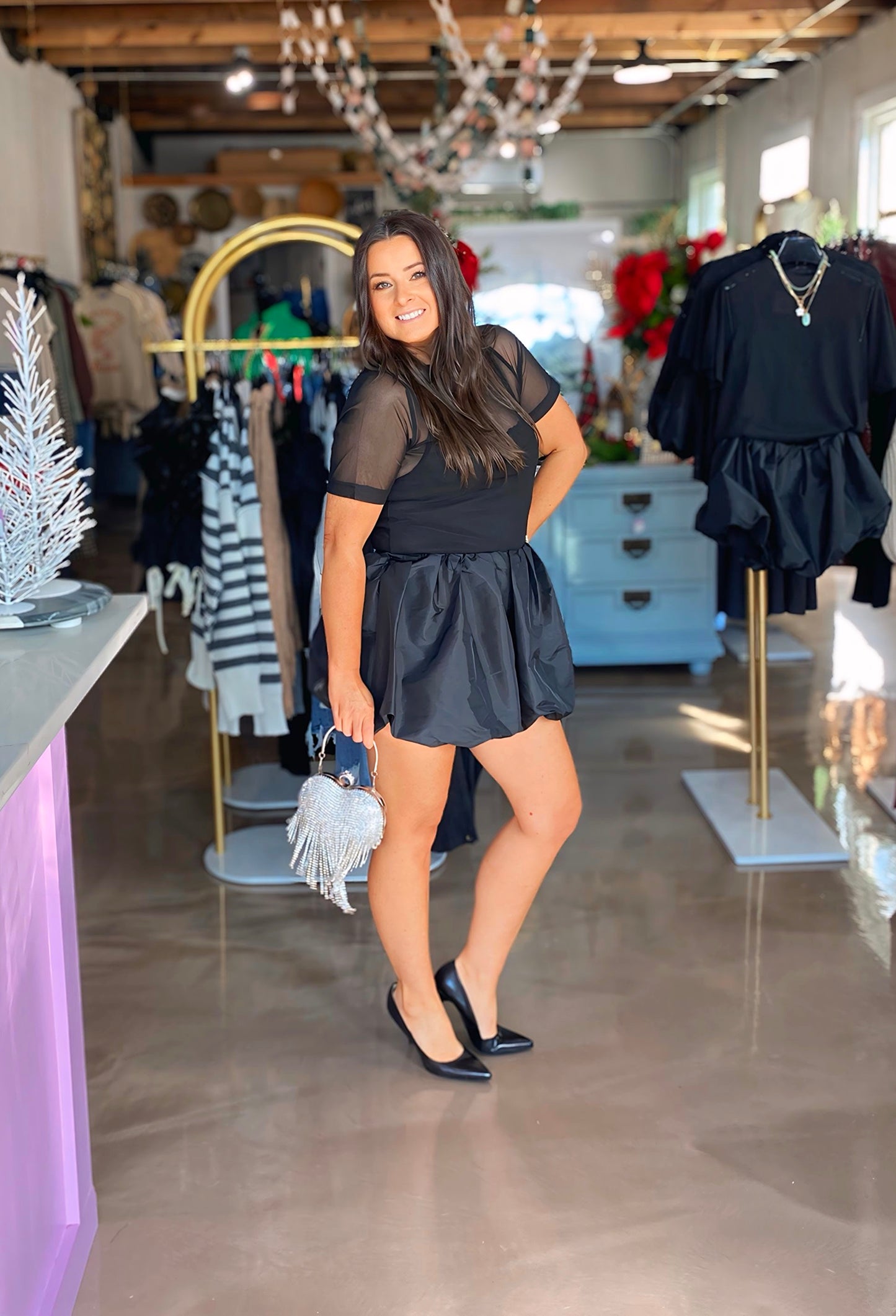 Esme Metallic Balloon Mini Skort