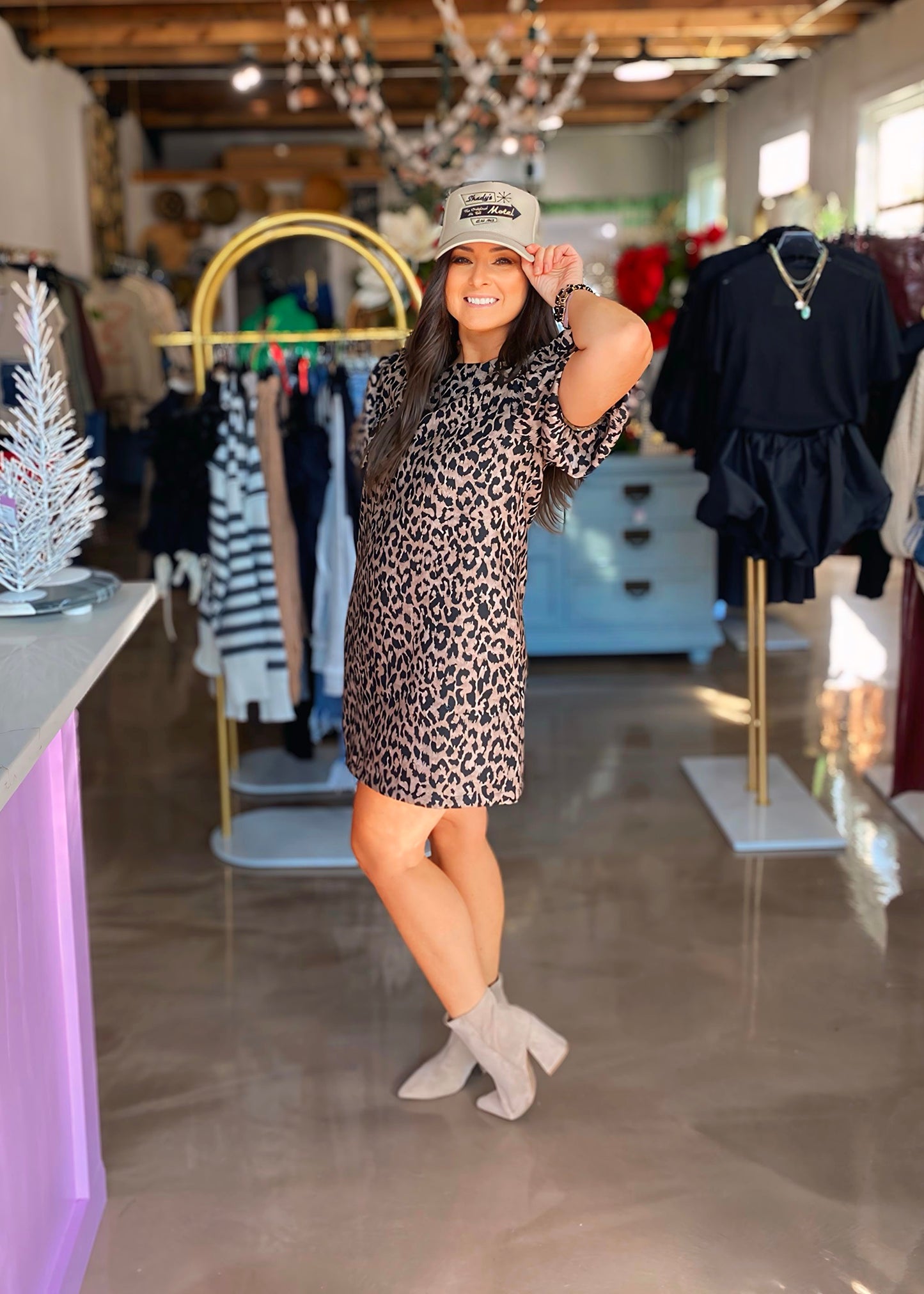 Sasha Leopard Shift Dress