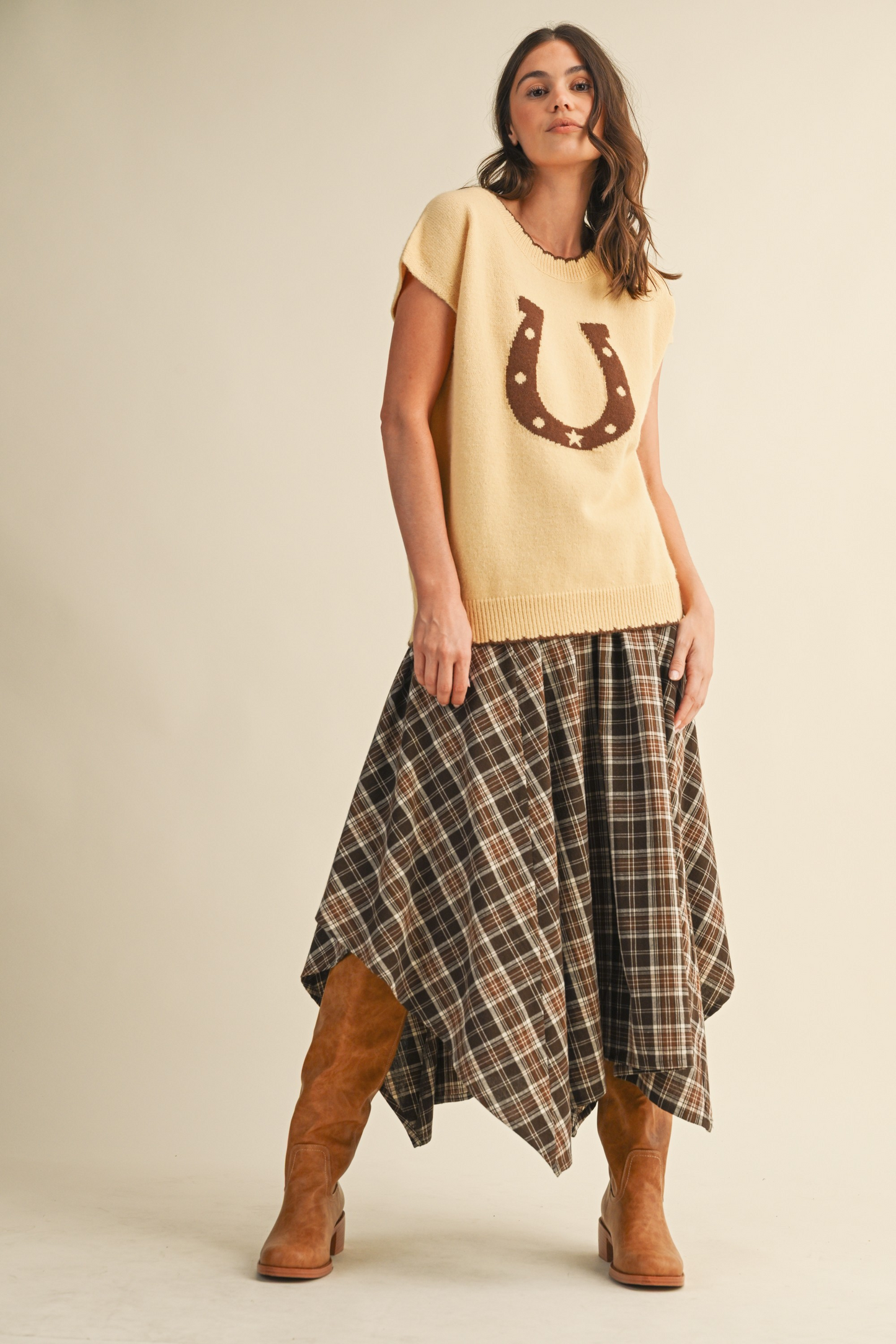 Gilda Plaid Midi Skirt