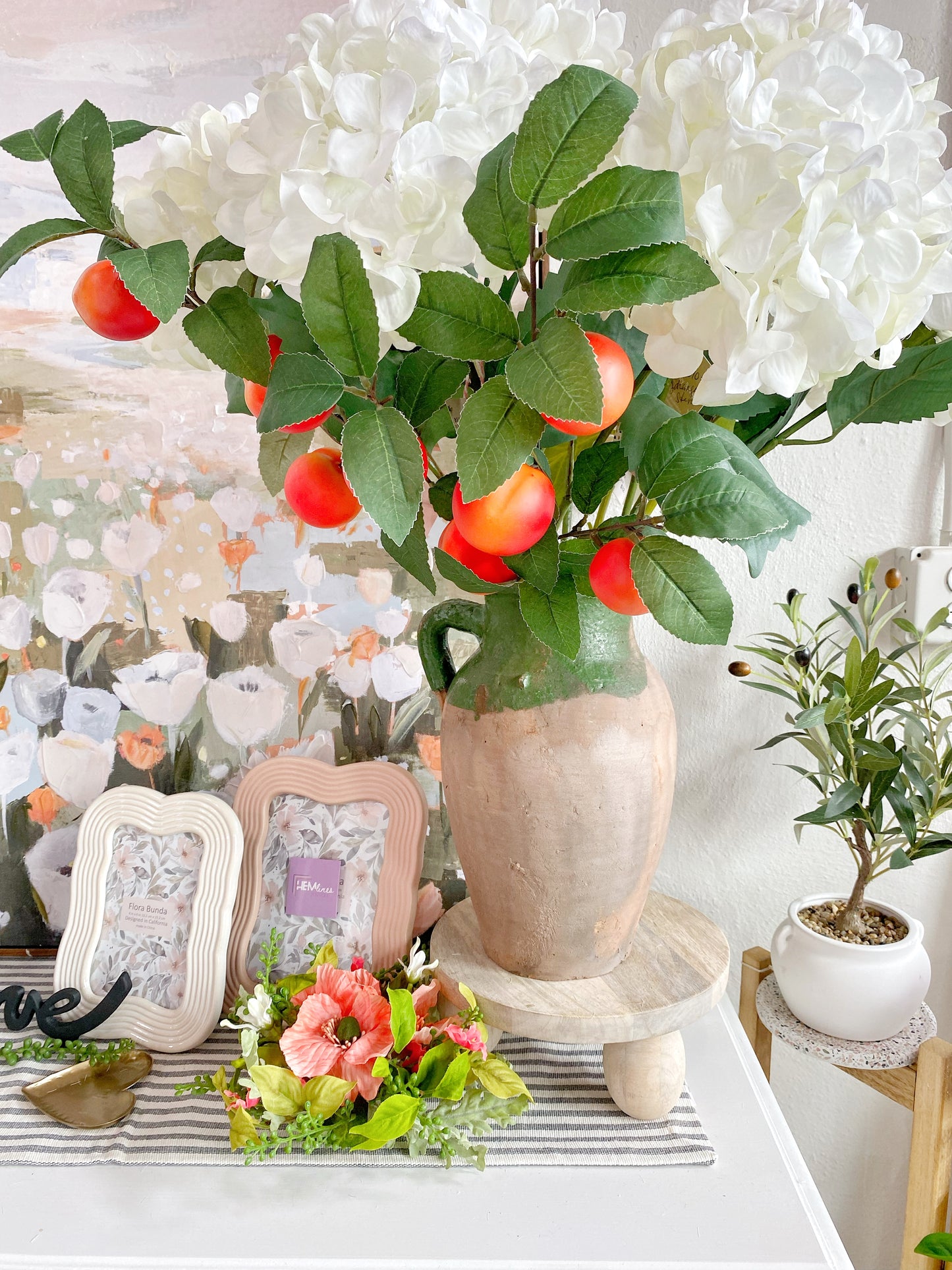 Rustic Green & Terracotta Vase