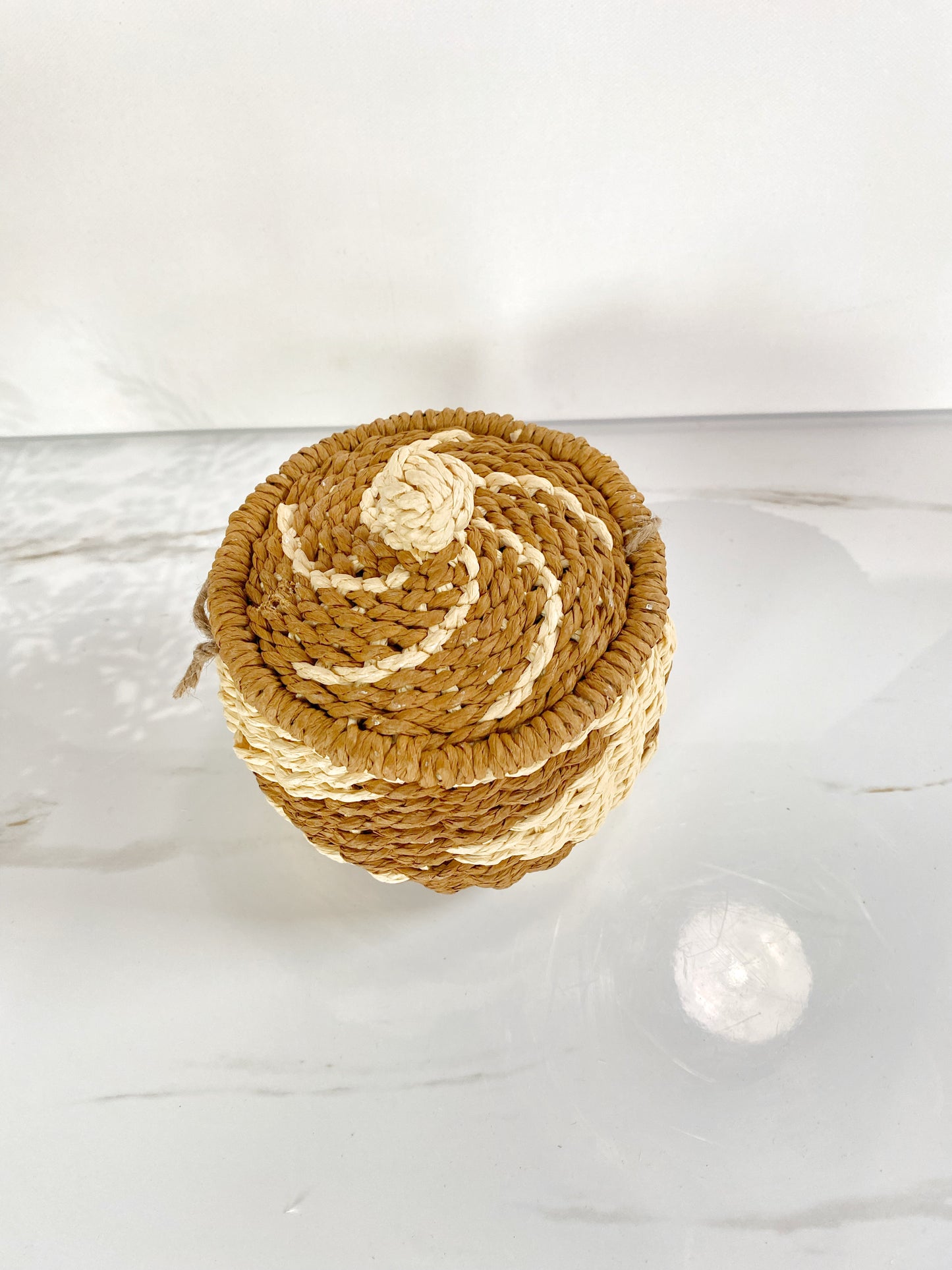 Mini Woven Basket with Lid