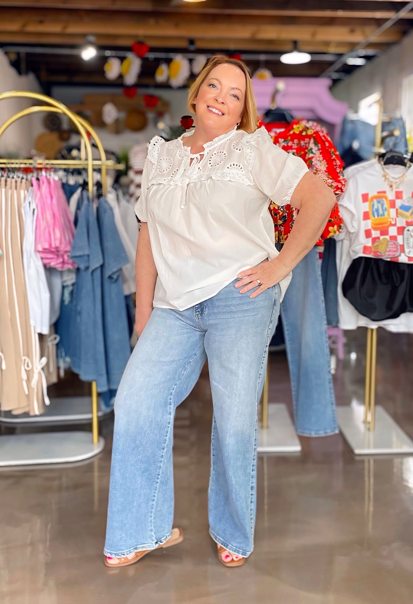 Surfside Embroidered Lace Top