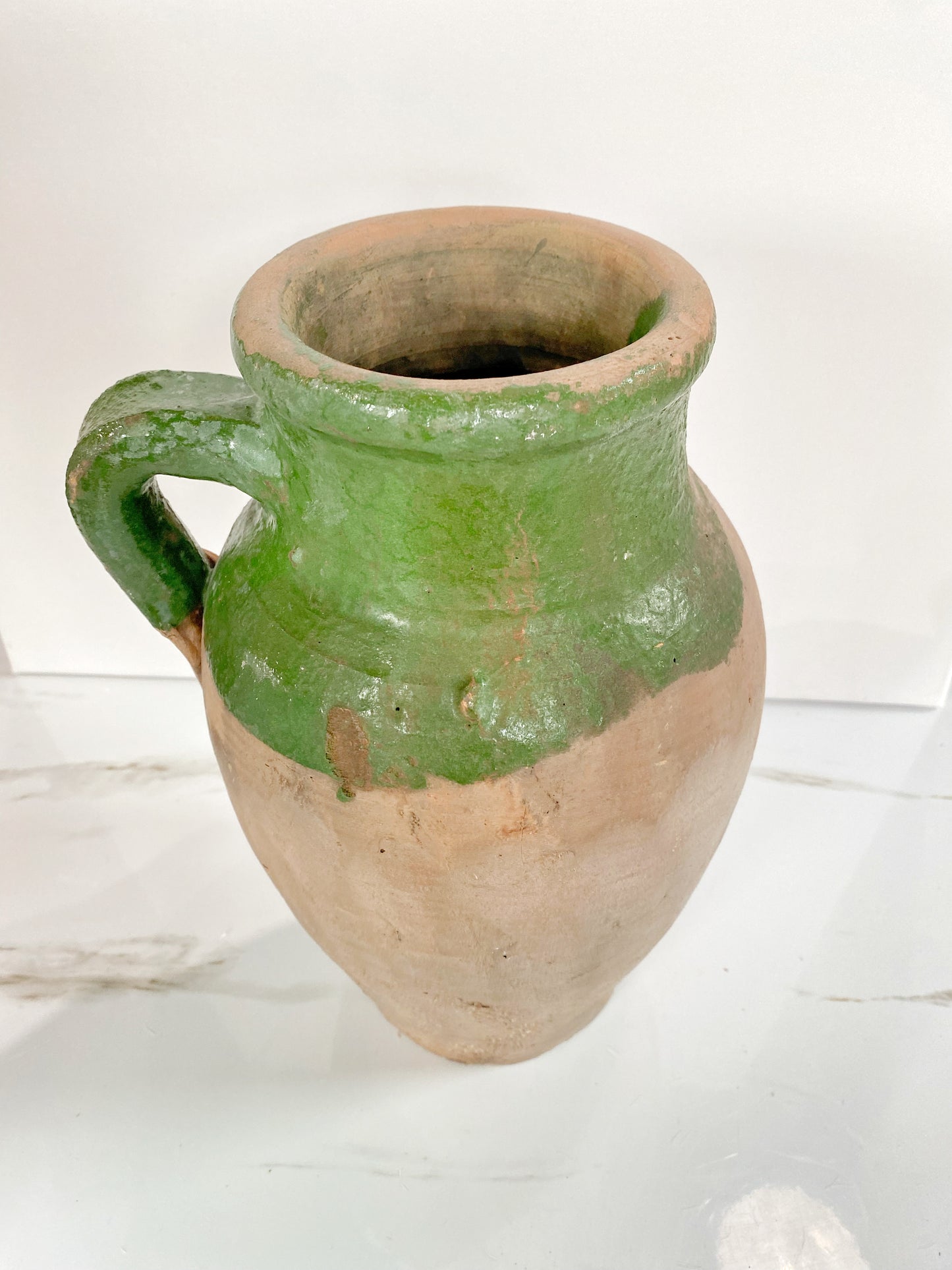 Rustic Green & Terracotta Vase