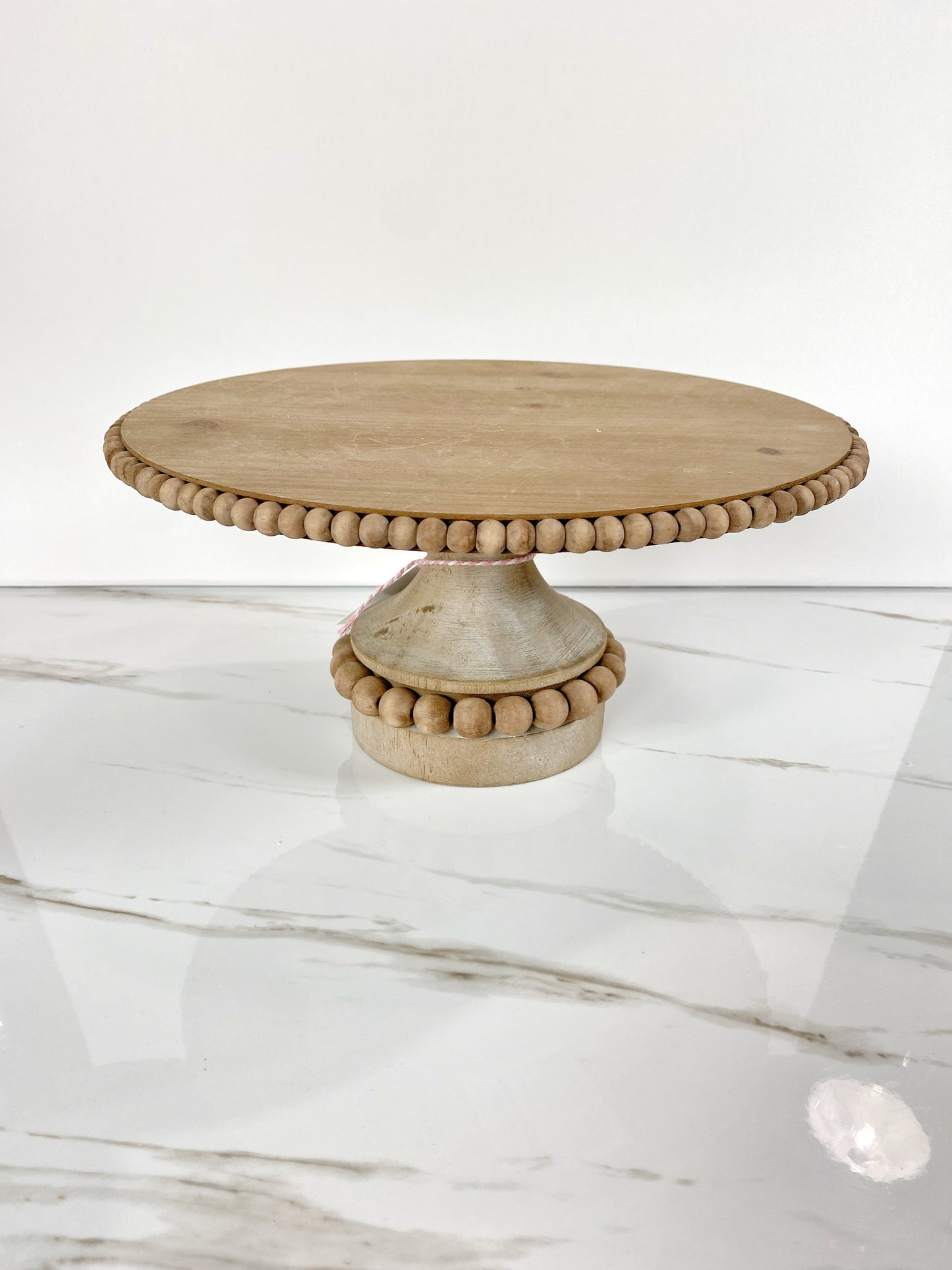 Wood Beaded Pedestal