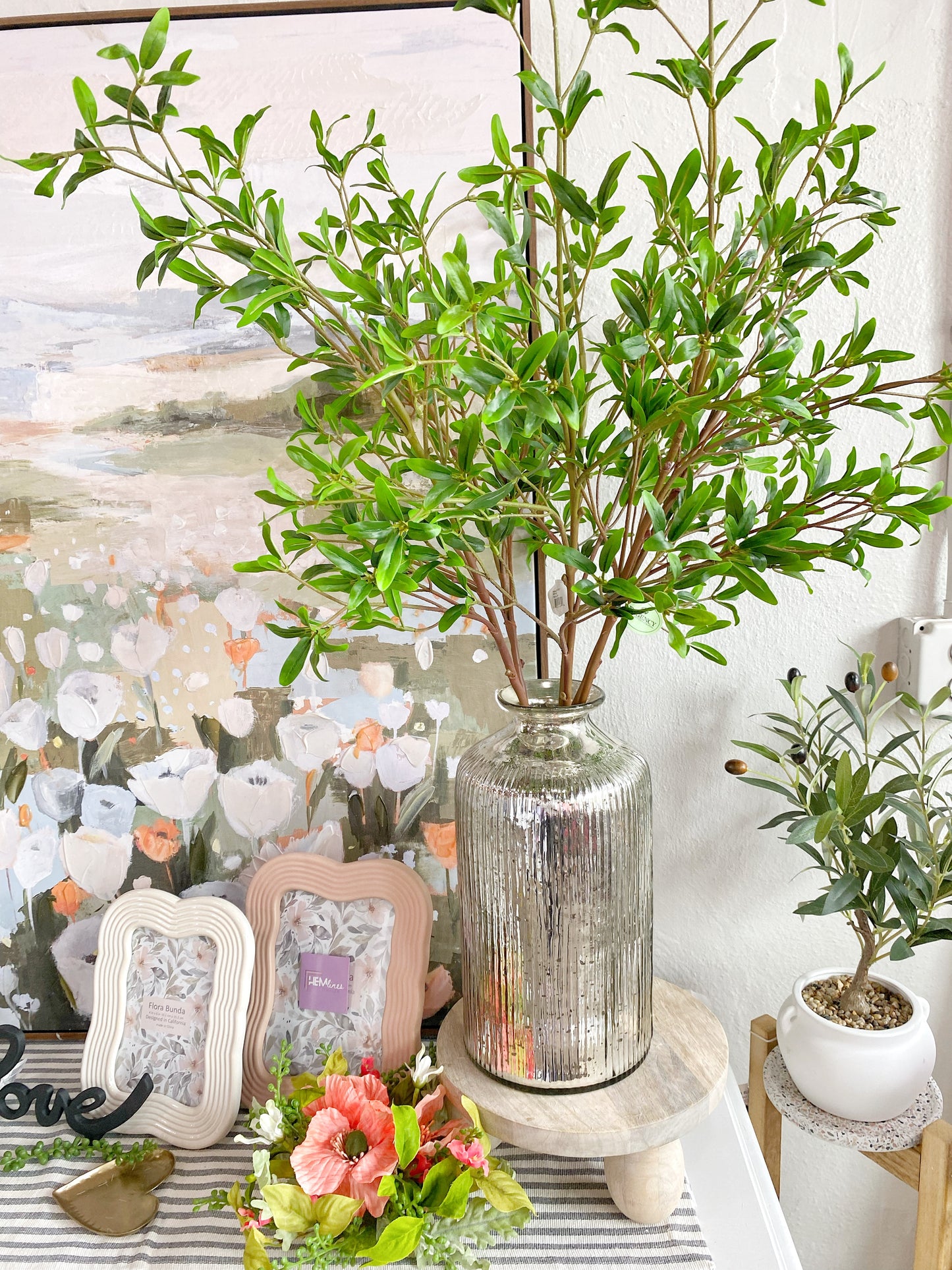 Ribbed Mercury Glass Vase