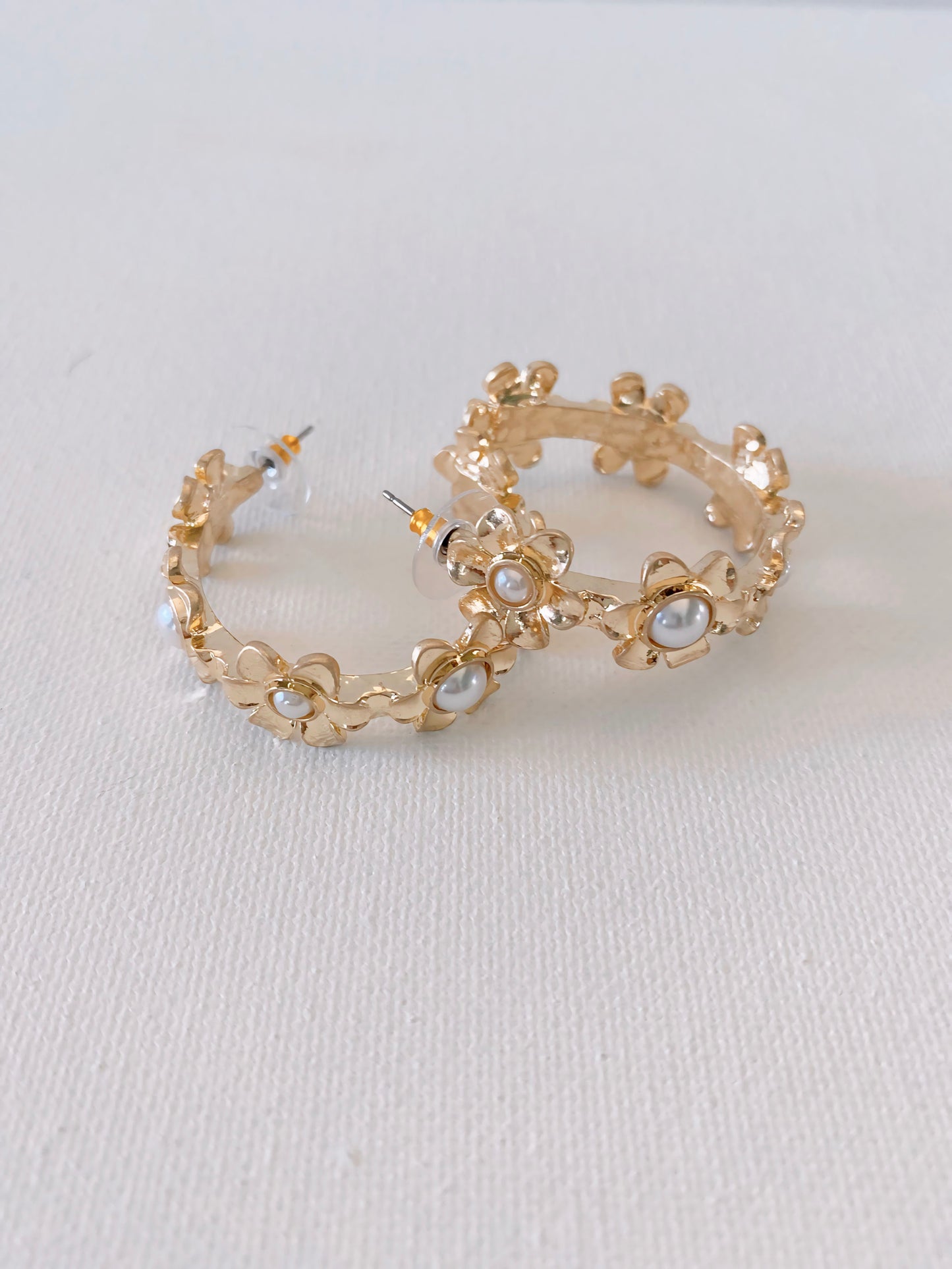Floral Hoop Earrings