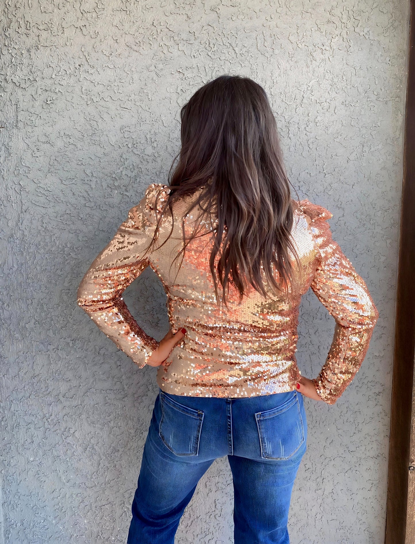 Drew Sequin Mock Neck