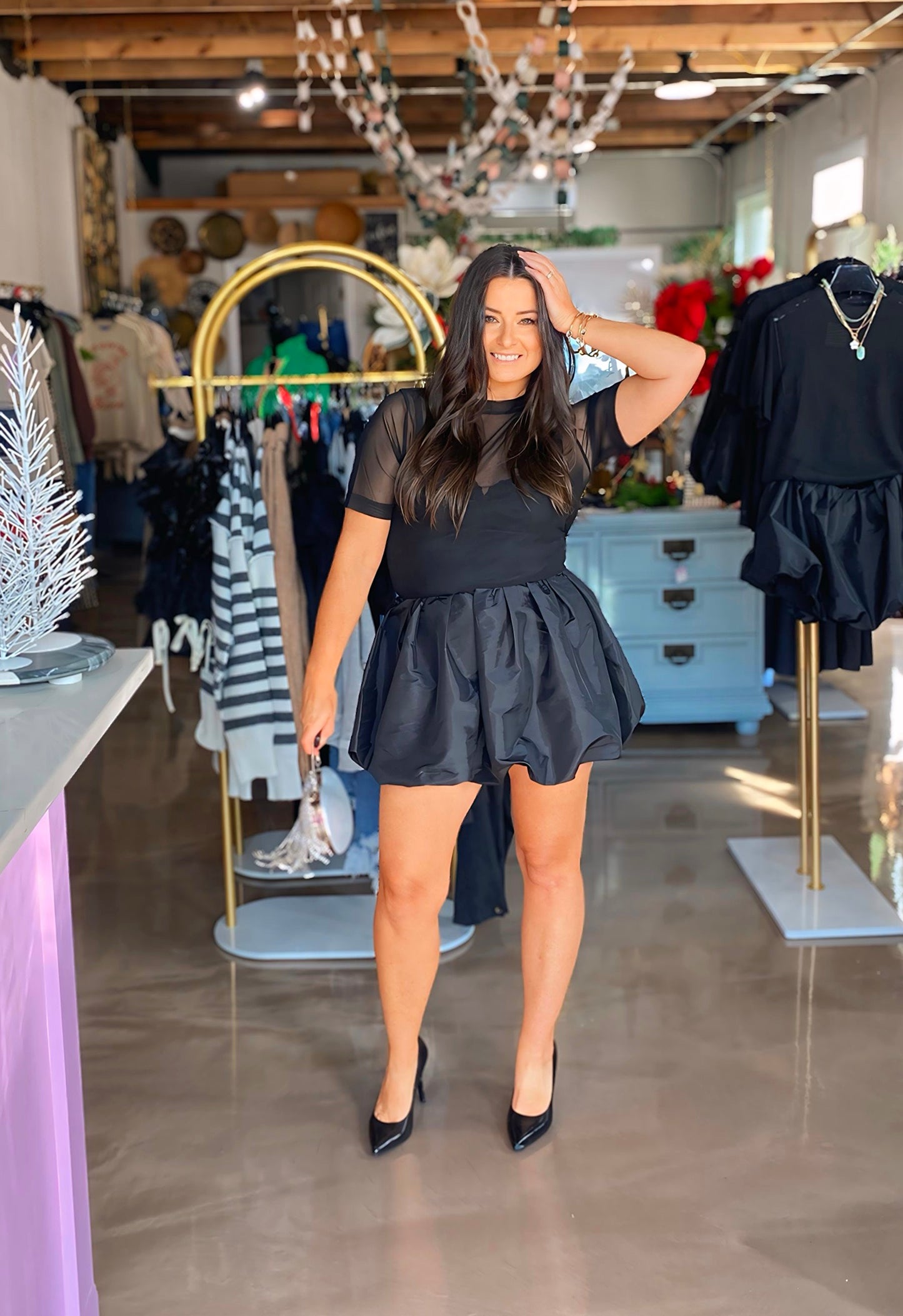 Esme Metallic Balloon Mini Skort