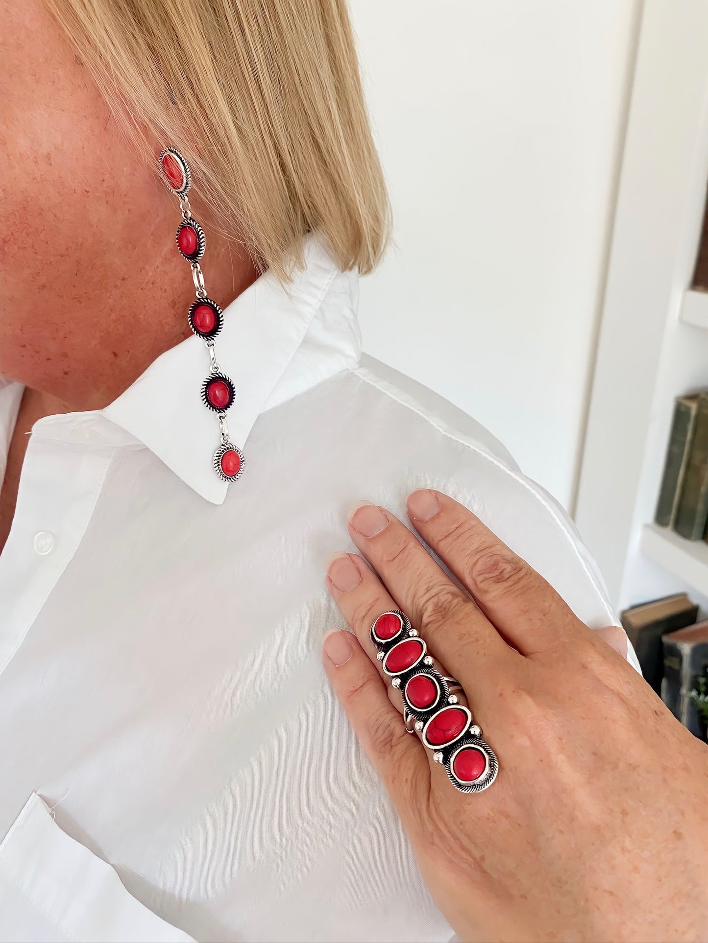 Cora Red Stone Statement Ring