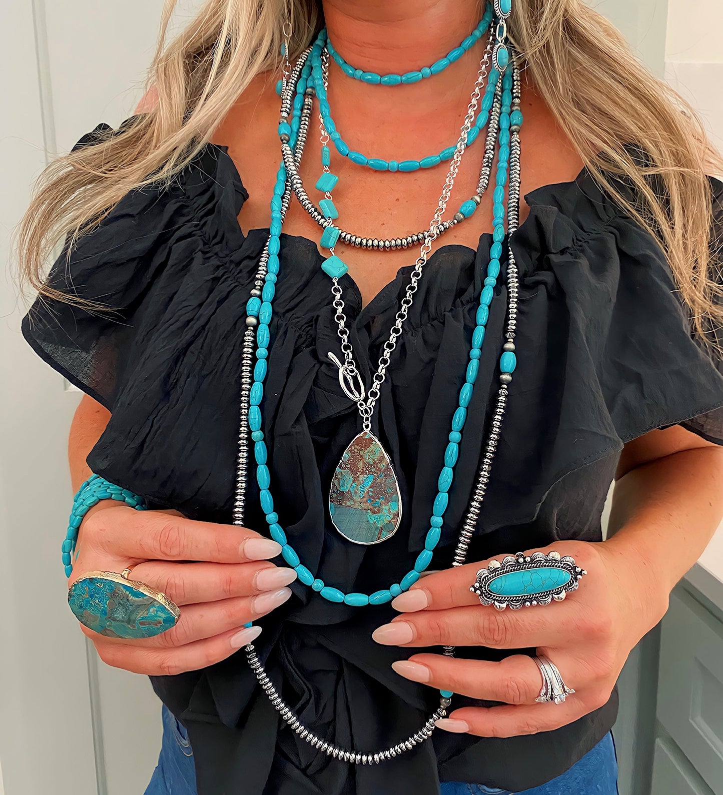 Maude Turquoise Beaded Necklace