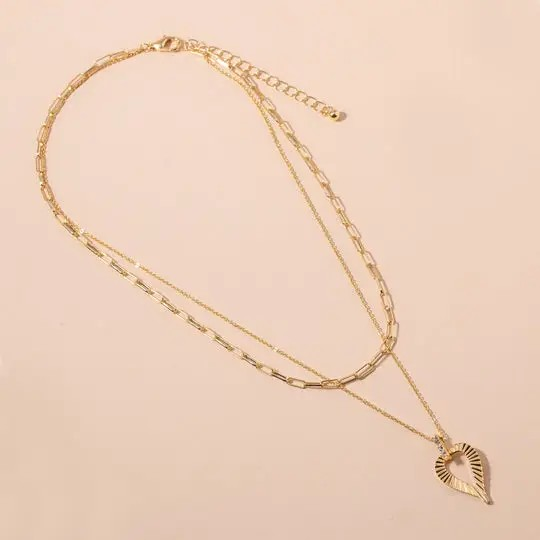 Open Heart Layer Necklace