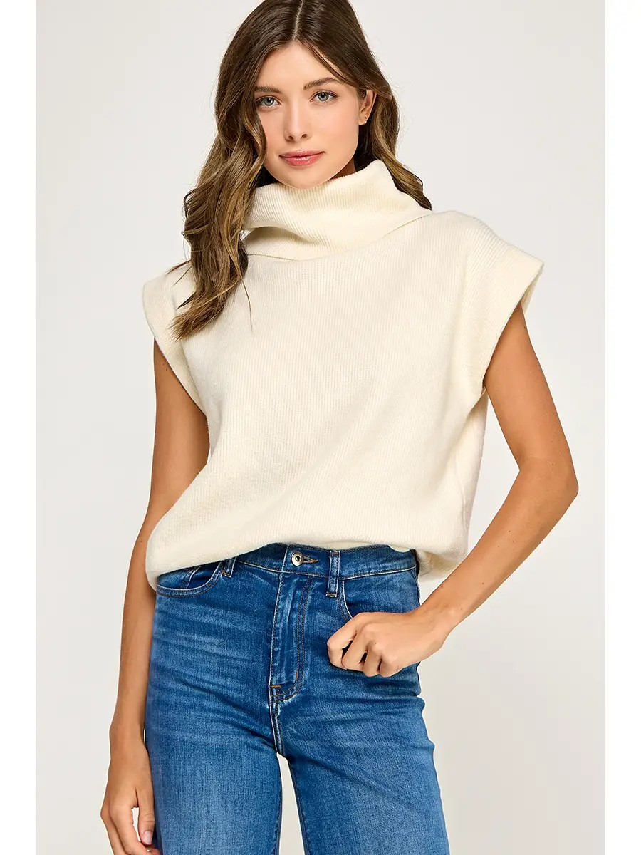 Yorkshire Sleeveless Turtleneck Sweater