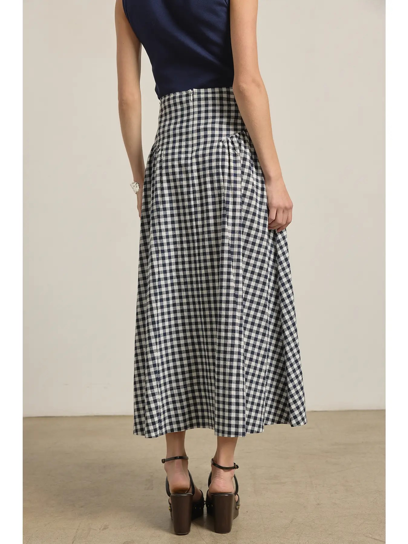 Meadow Gingham Midi Skirt