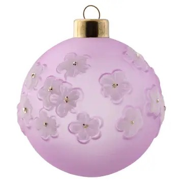 Sugared Flower Glass Ornament