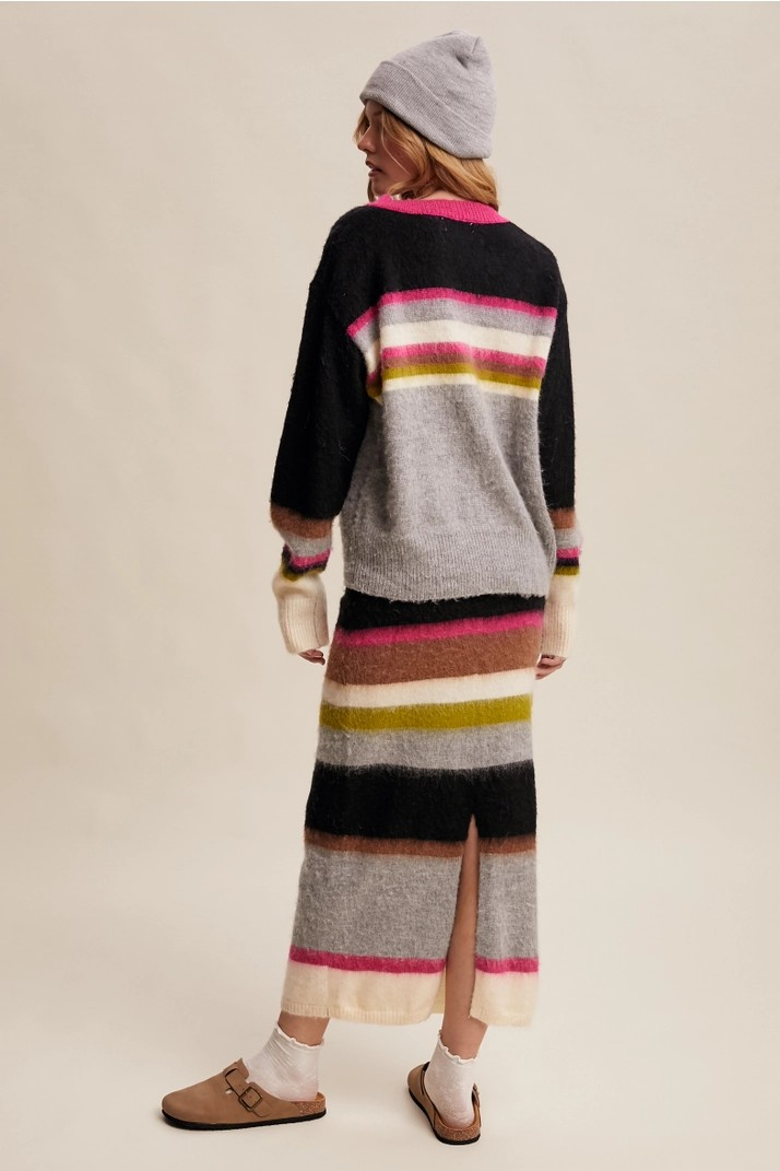 Dollie Fuzzy Striped Sweater