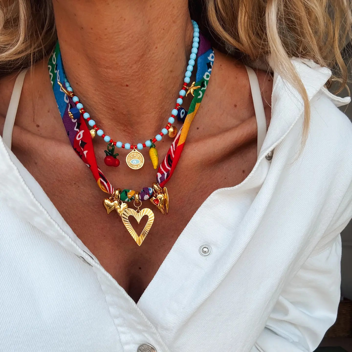 Rainbow Scarf Necklace