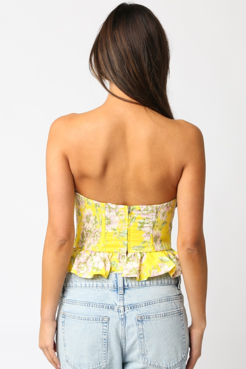 Amarillo Floral Peplum