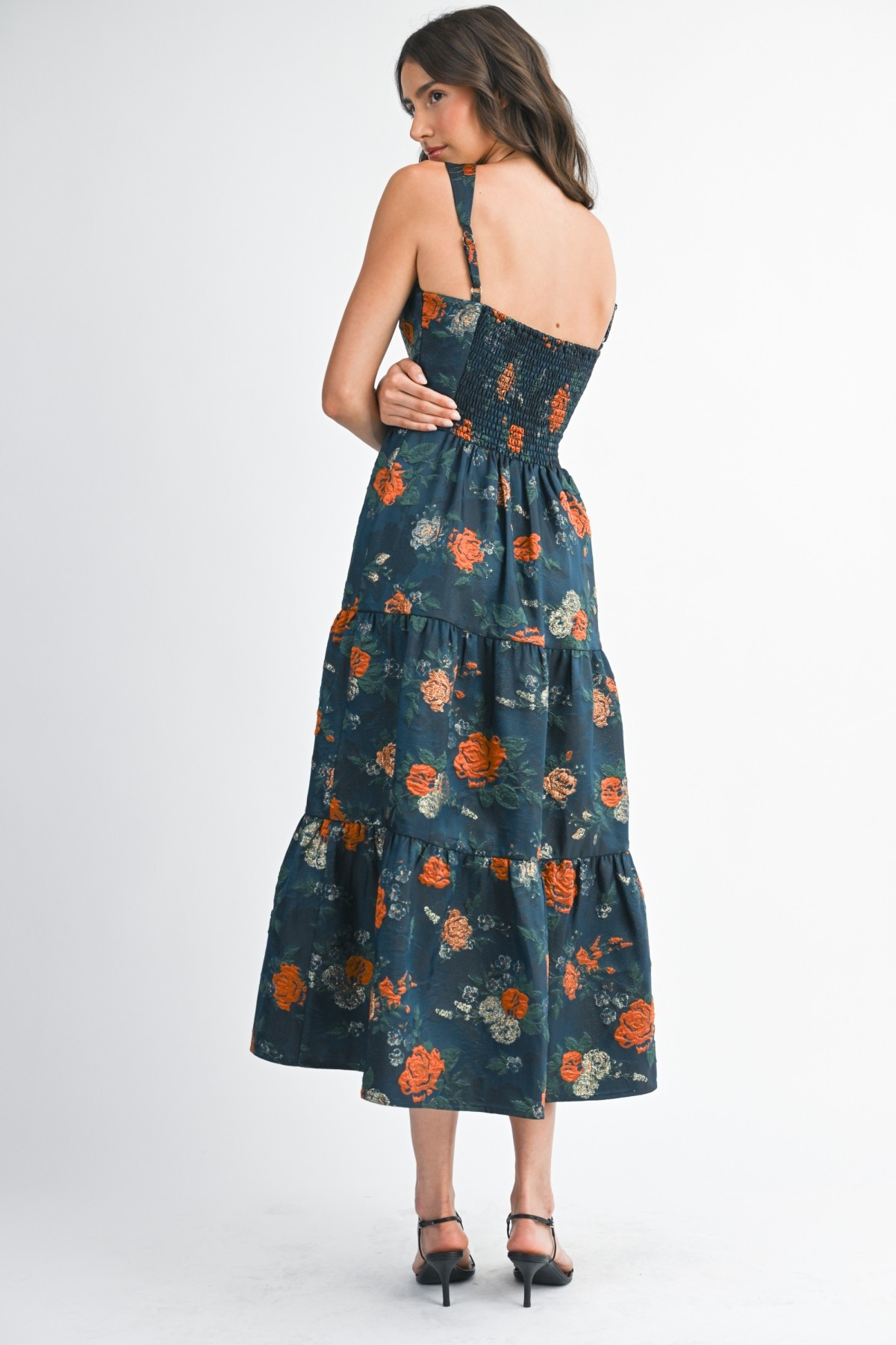 Natalia Floral Jacquard Maxi Dress
