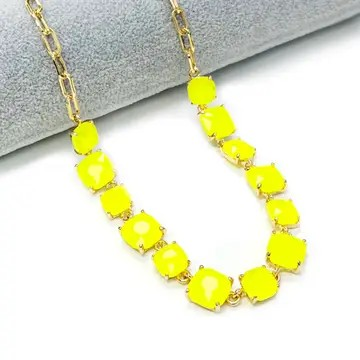 Citron Cushion Cut Necklace