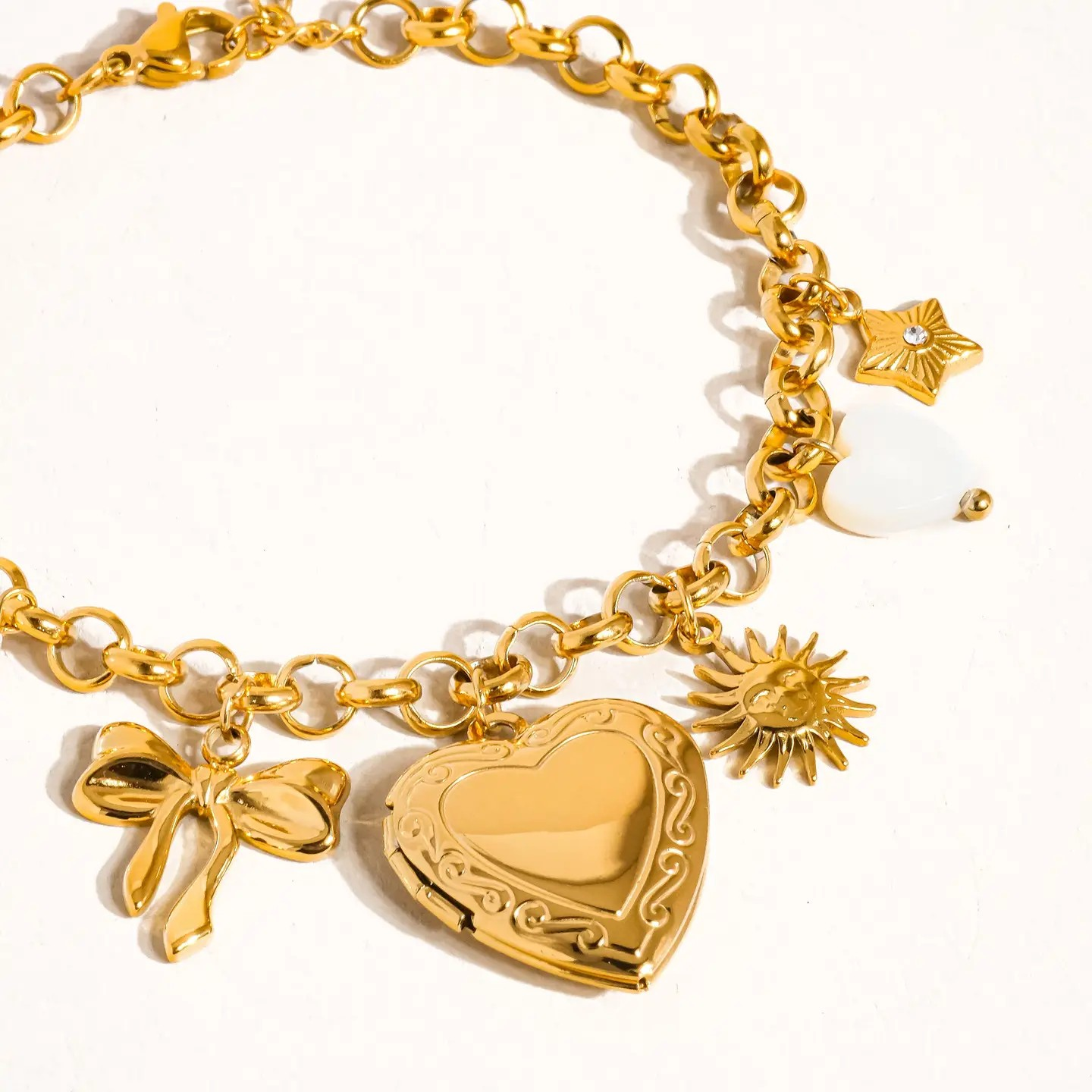 Eydn Heart Locket Charm Bracelet