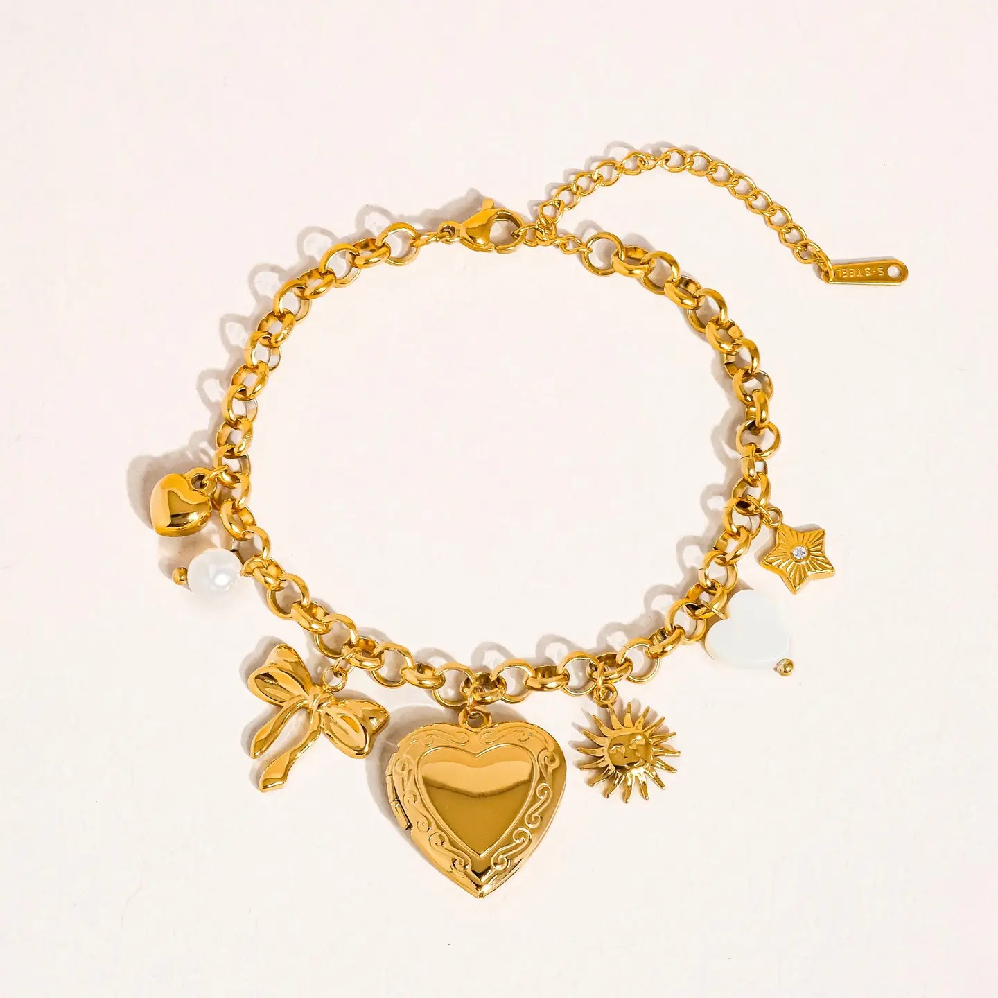 Eydn Heart Locket Charm Bracelet