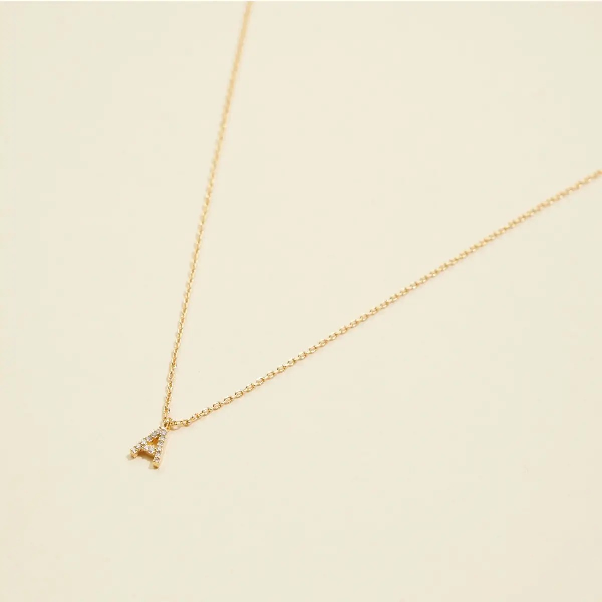 Cubic Zirconia Rhinestone Initial Necklace