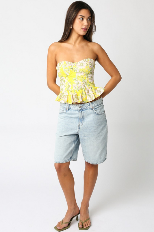 Amarillo Floral Peplum
