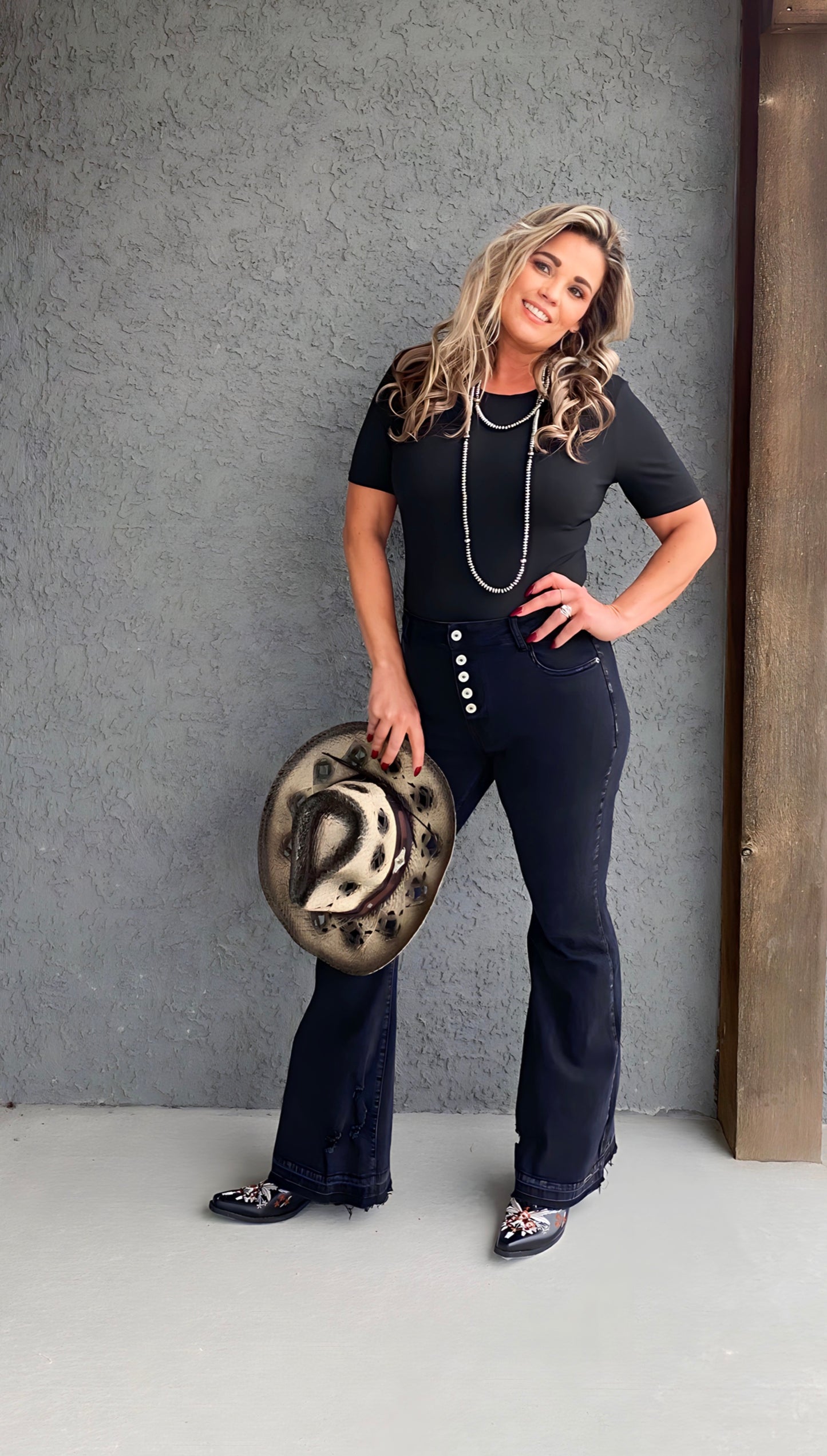 Penny Flare Button Fly Jeans