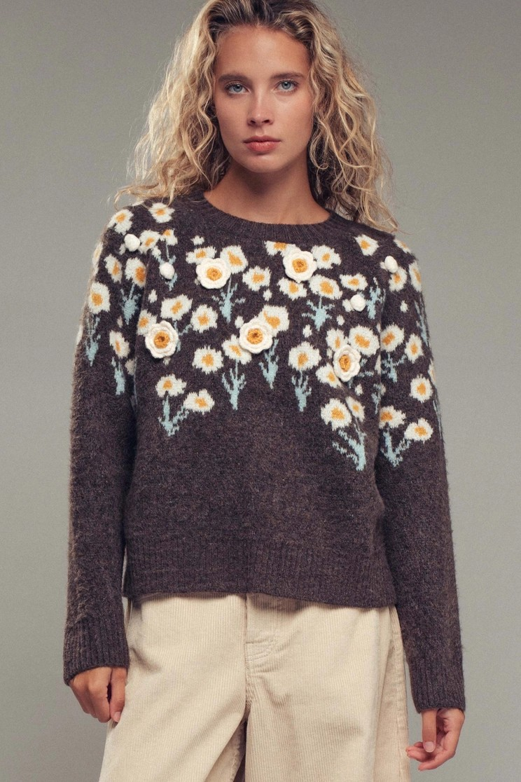 Daisy Embossed Sweater