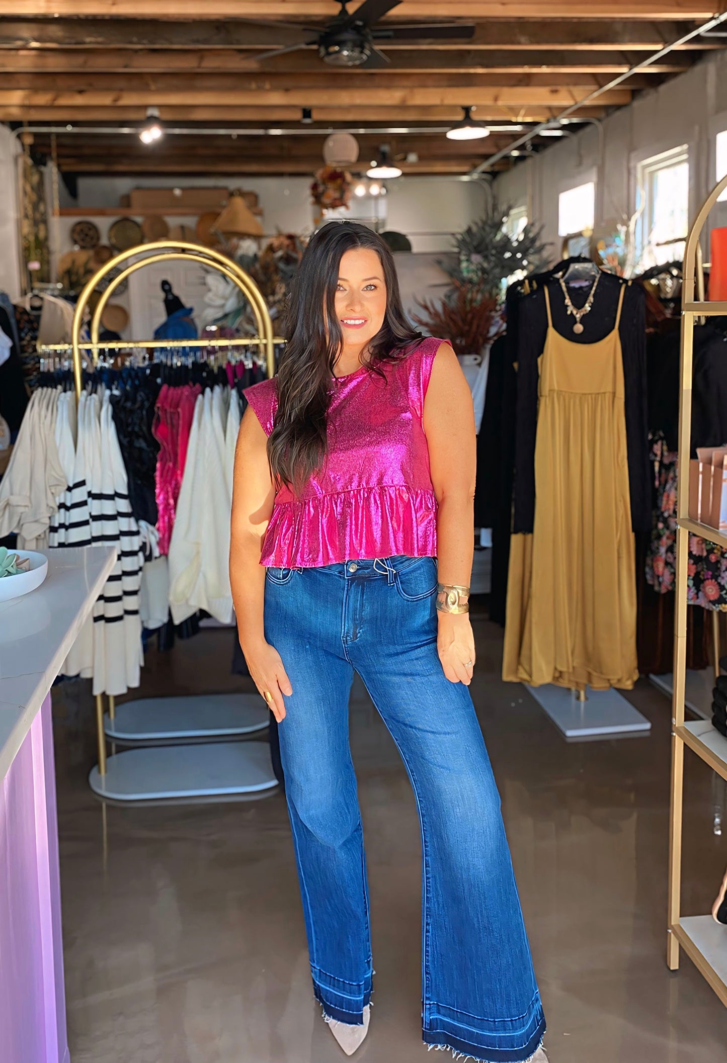Rush Pink Metallic Top