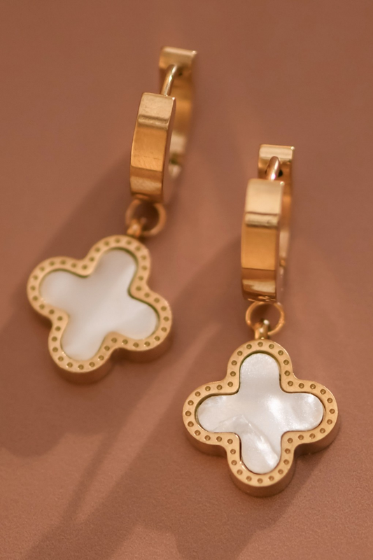 Clover Pearl Drop Earrings