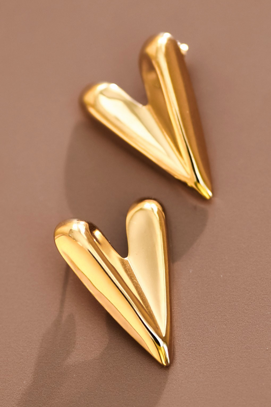 Gold Heart Studs