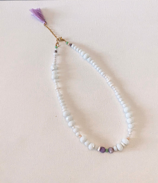 Lavender Mint Beaded Necklace