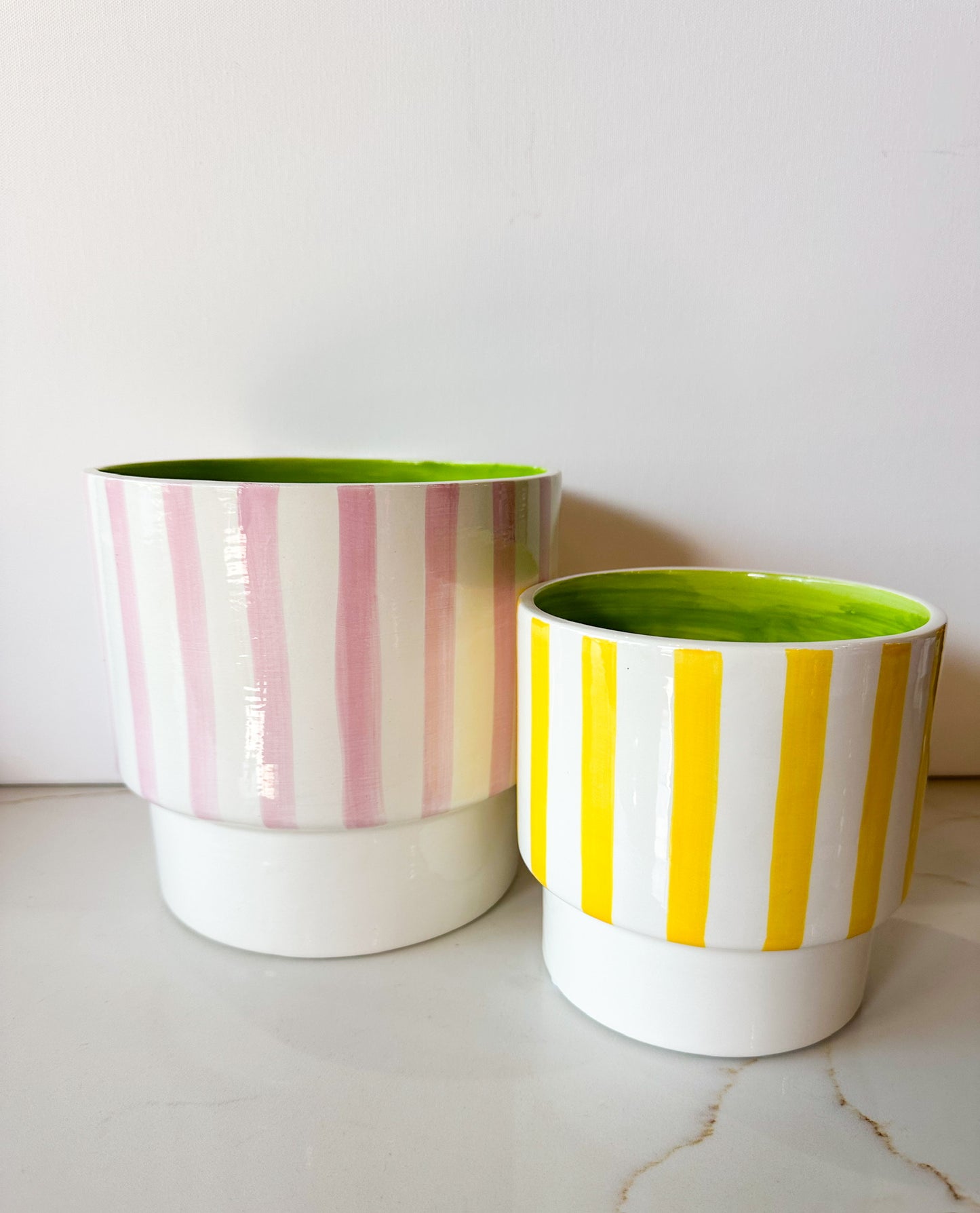 Pink Striped Pot