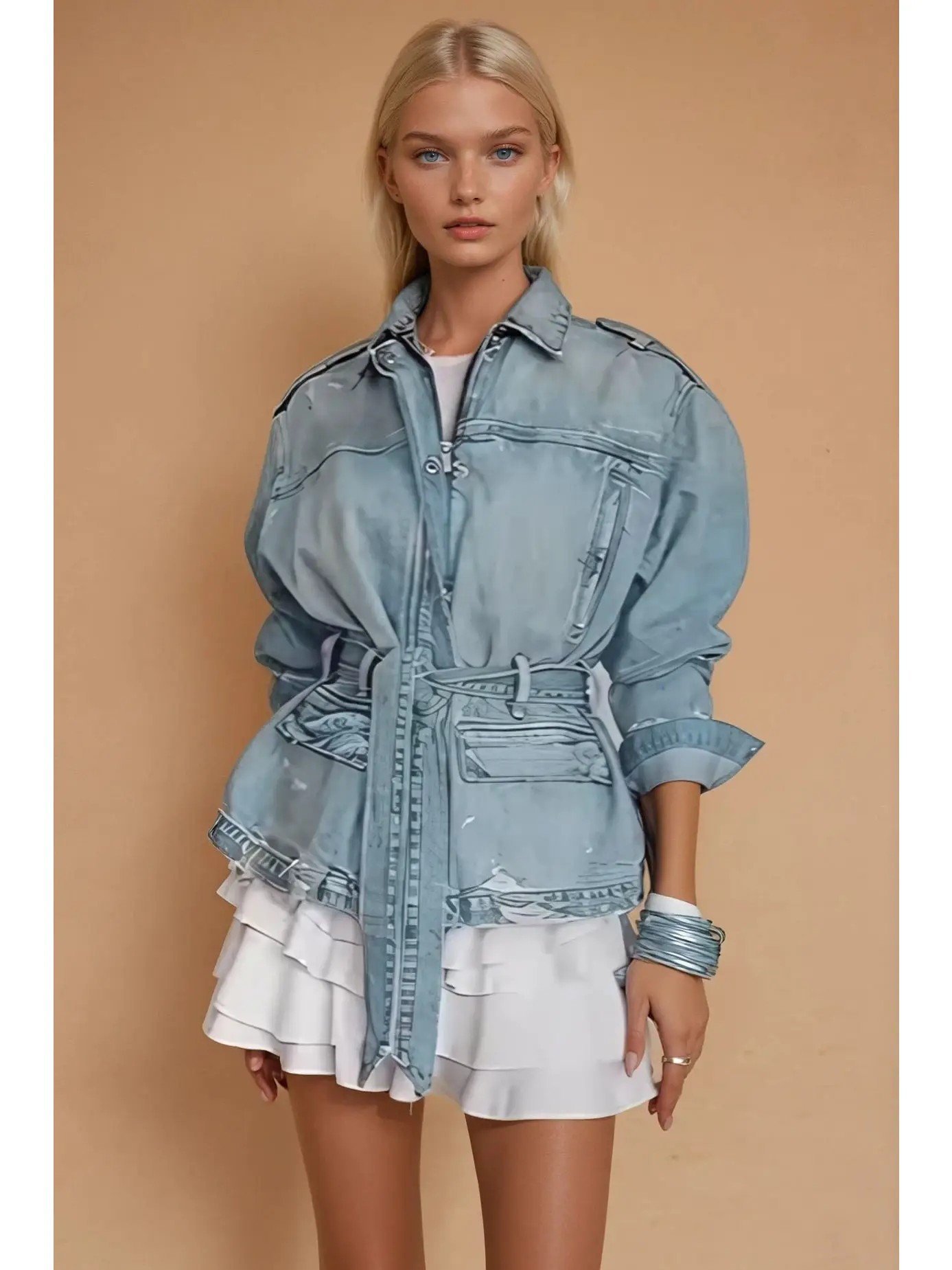 Mattie Belted Denim Jacket