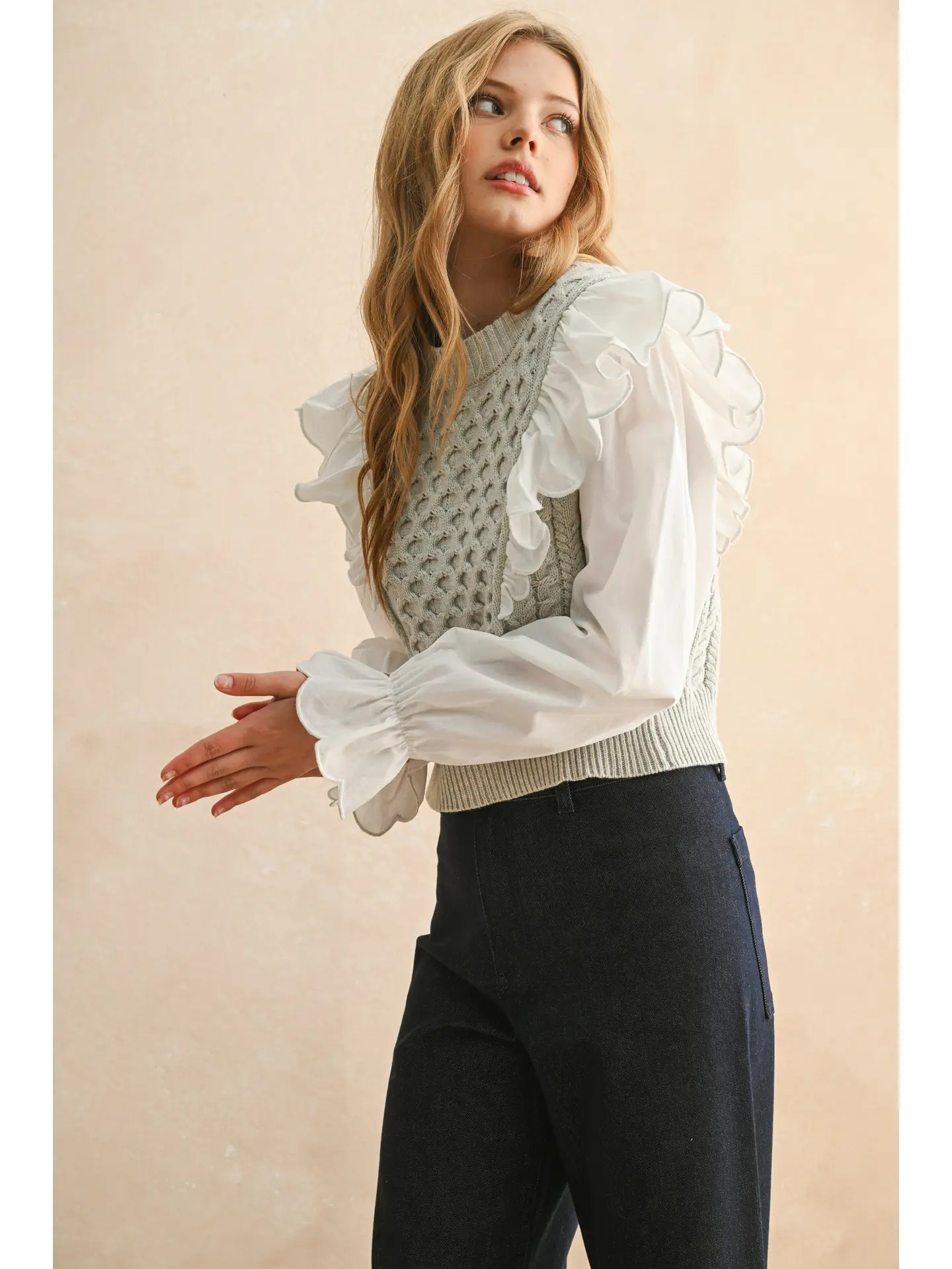 Sabrina Ruffled Sweater Combo