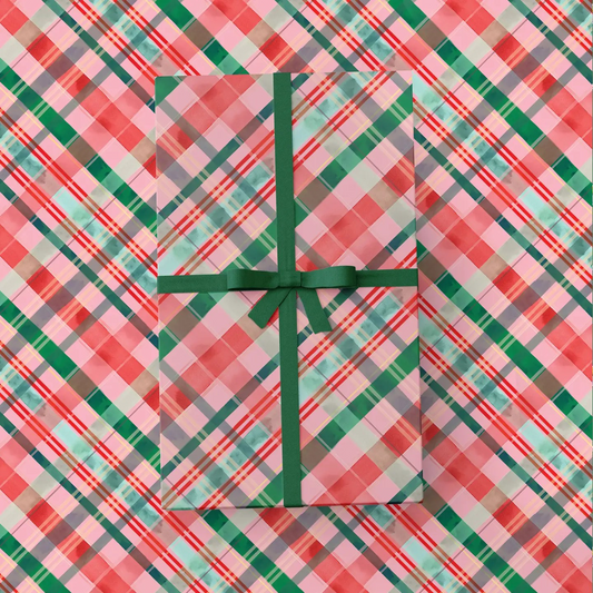 Merry Plaid Wrapping Paper
