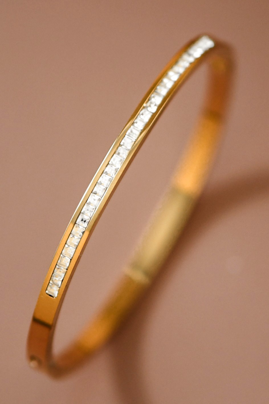 Rhinestone Gold Bangle Bracelet