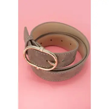 Classic Suede Oval Buckle Belt