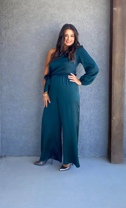 Jade Satin Jumpsuit