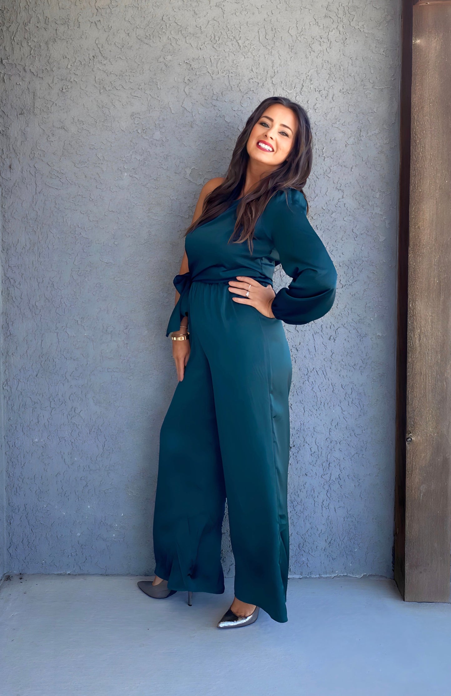 Jade Satin Jumpsuit